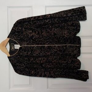 R&K Holiday Party Velvet Embroidered Jacket Vintage NOS